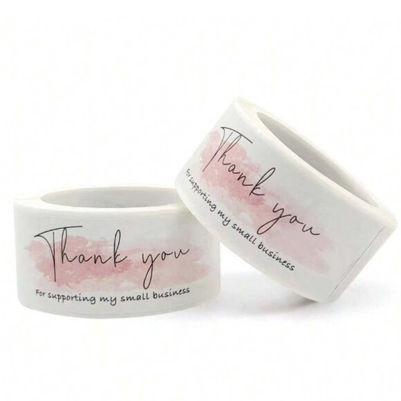 NEW THANK YOU FOR SUPPORTING MY SMALL BUSINESS LABEL STICKERS 4 ROLLS 480 TOTAL - Picture 1 of 6
